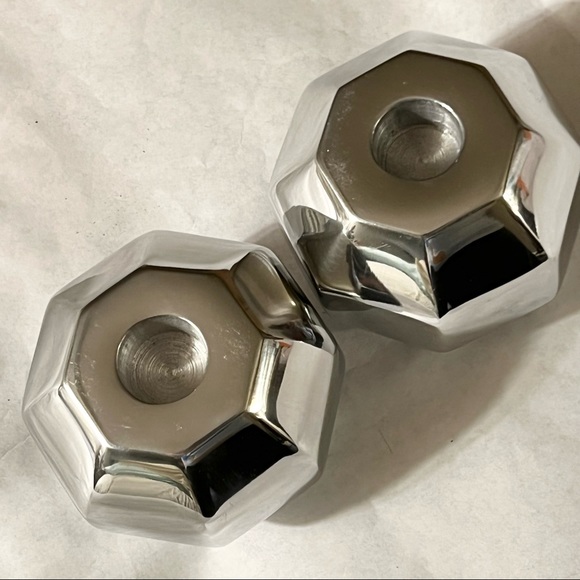 Nima Oberoi Lunares Candlestick Holders Silvertone - Picture 4 of 12